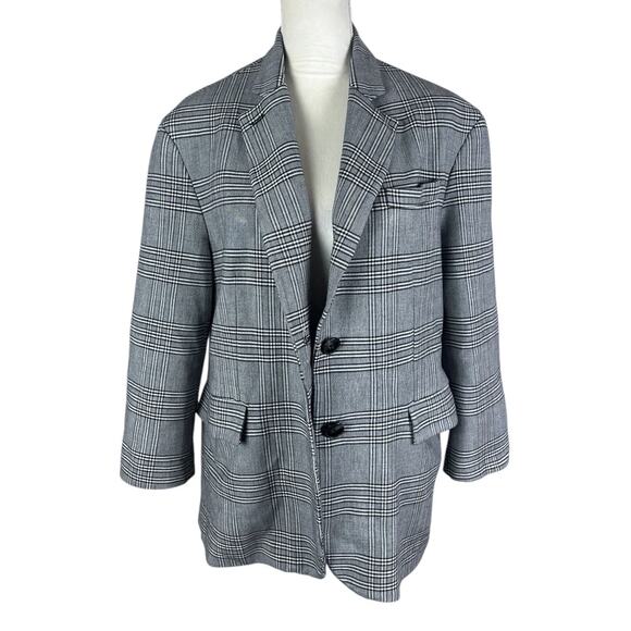 Zara Man Plaid Blazer Jacket Notched Lapel Two Button Front Flap Pocket Size XS - Picture 6 of 8
